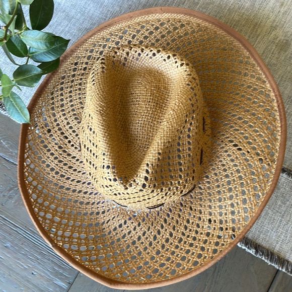 Anthropologie Accessories - Anthropologie Open Weave Rancher Hat Neutral NWT
